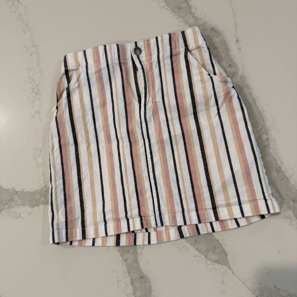 Hollister Ultra HighRise Striped Pencil Skirt Womens XS Pastel Pink/Cream Preppy